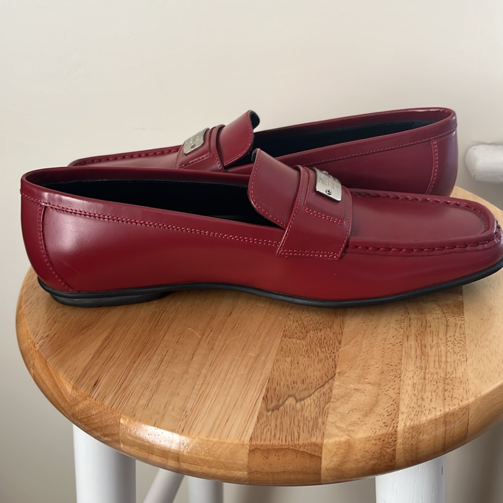 Coach Red Leather Loafers - Picture 10 of 16